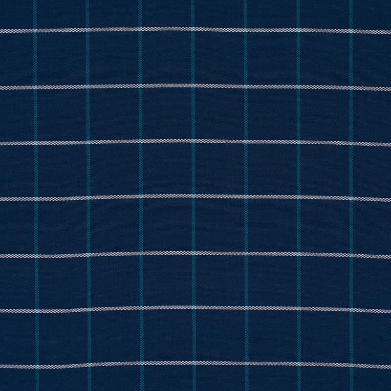 SCHUMACHER FRANNIE WINDOWPANE NAVY FABRIC | Atlanta Fabrics