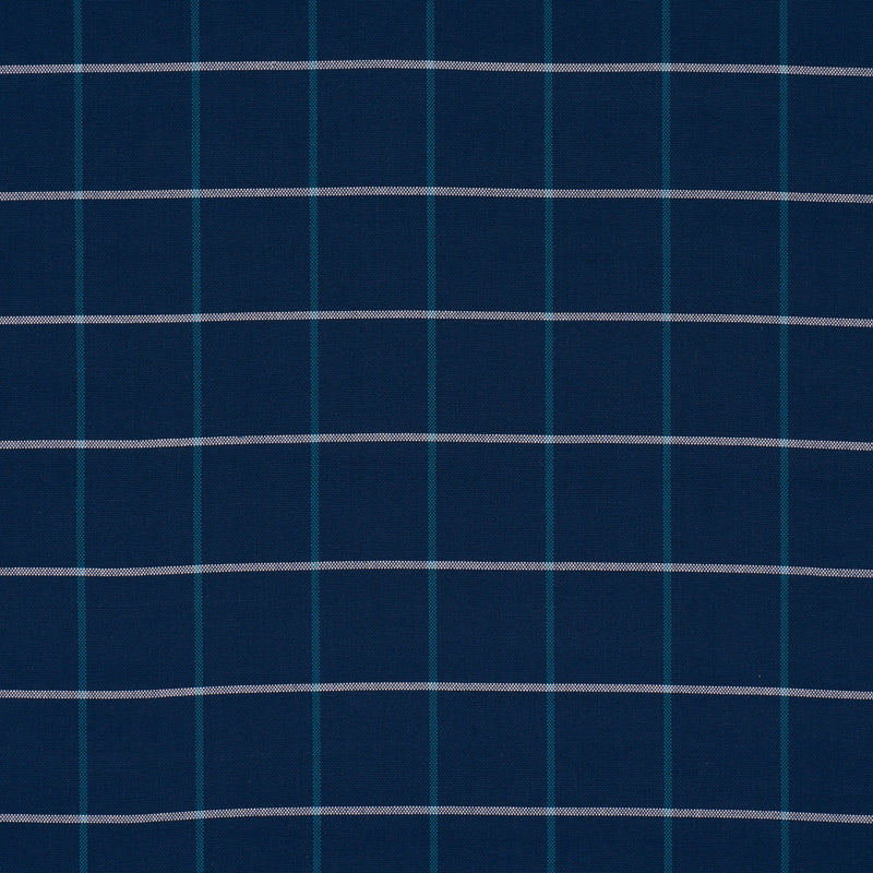Schumacher FRANNIE WINDOWPANE NAVY Fabric | Atlanta Fabrics