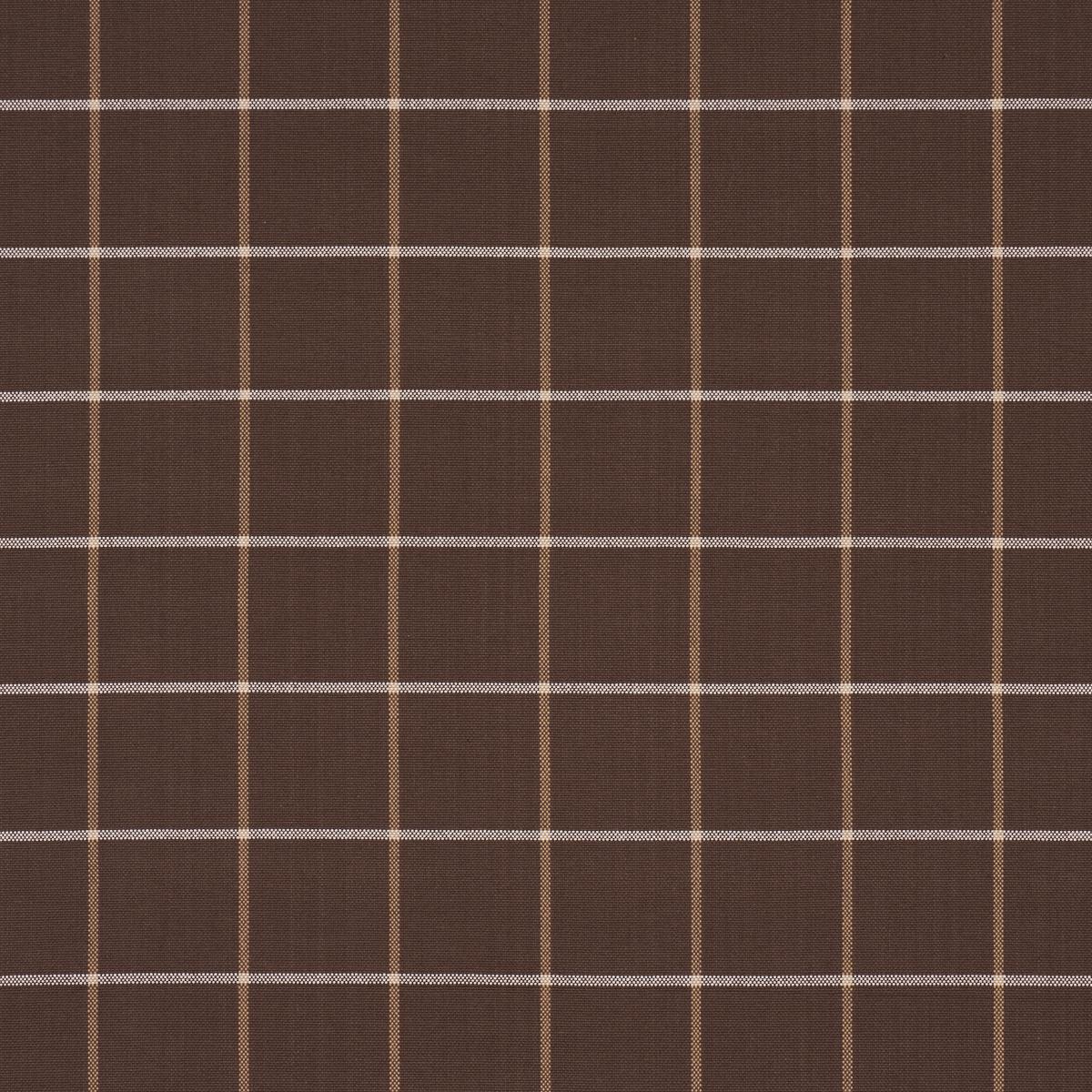 SCHUMACHER FRANNIE WINDOWPANE CHOCOLATE FABRIC | Atlanta Fabrics