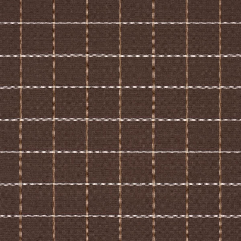 SCHUMACHER FRANNIE WINDOWPANE CHOCOLATE FABRIC | Atlanta Fabrics