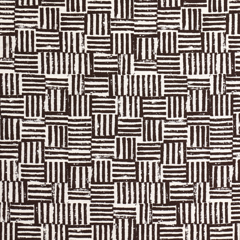 Schumacher PATCHWORK CACAO Fabric | Atlanta Fabrics