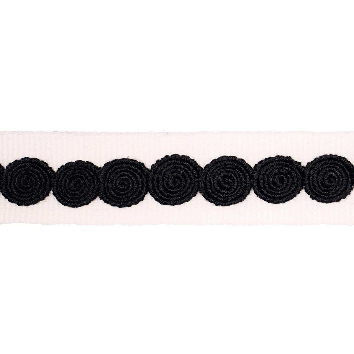 CASTILLE TAPE NARROW BLACK ON IVORY