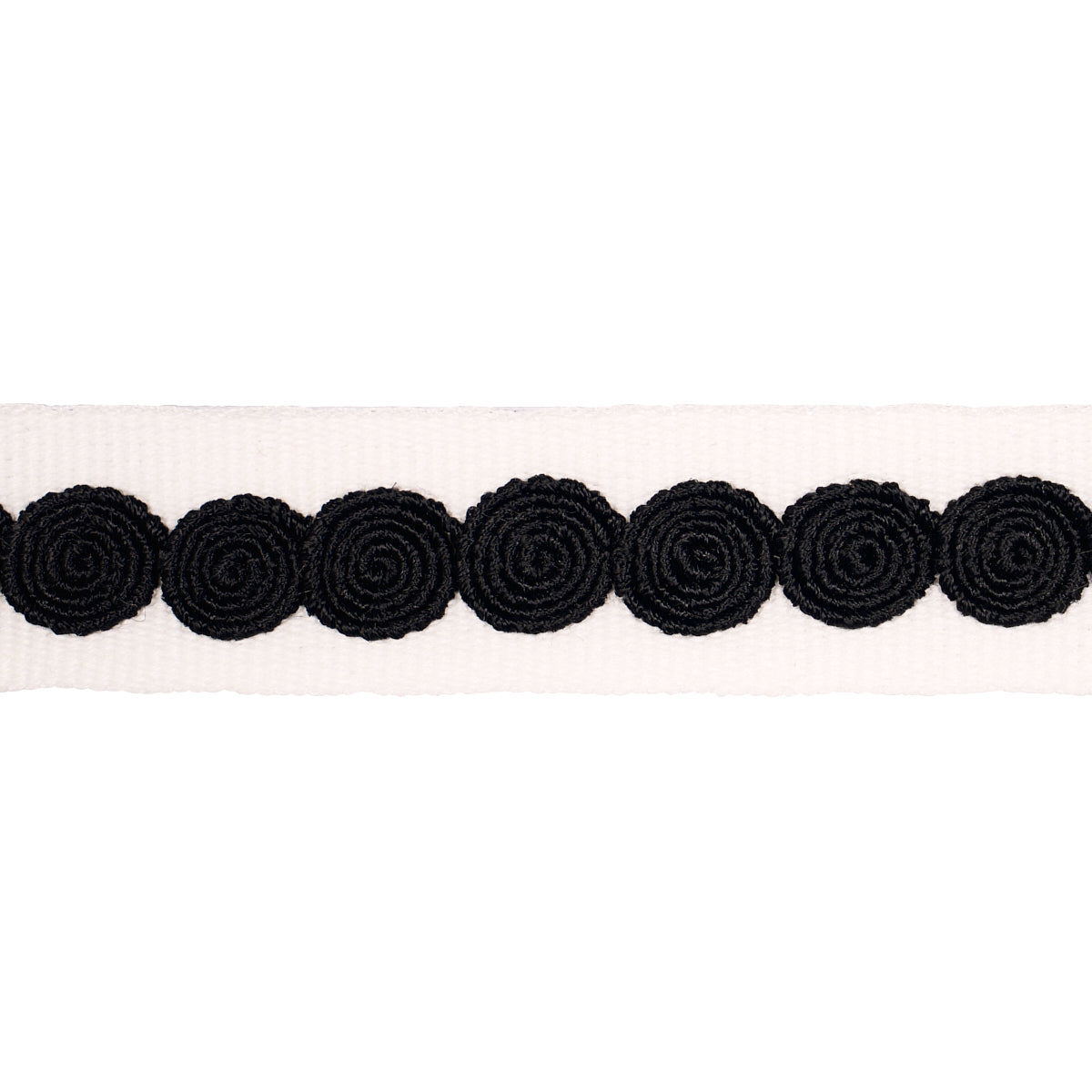 Schumacher CASTILLE TAPE NARROW BLACK ON IVORY Trim | Atlanta Fabrics
