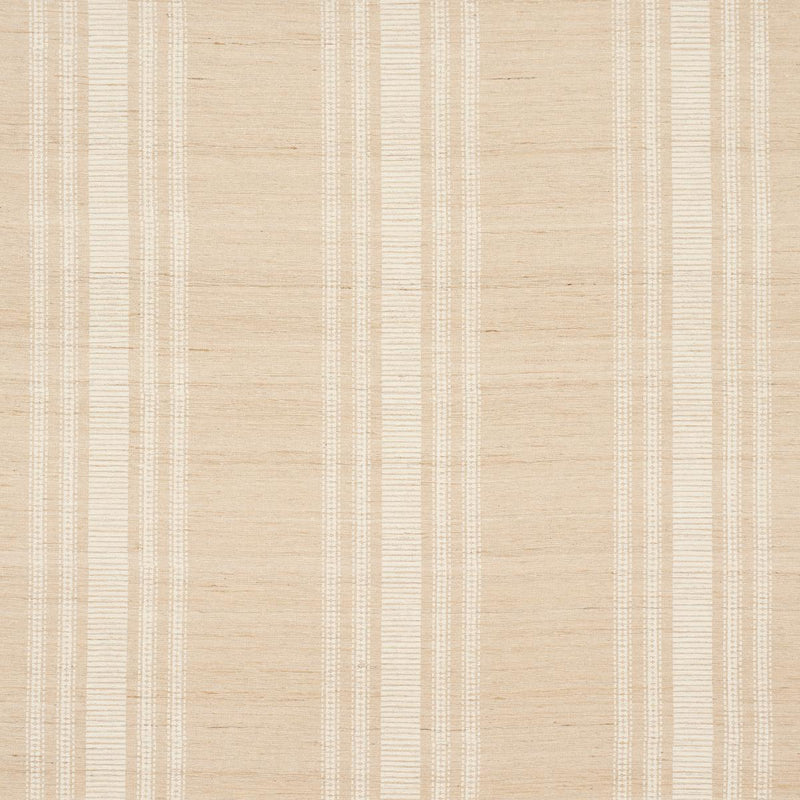 SCHUMACHER CASSIA HANDWOVEN SILK STRIPE NATURAL FABRIC | Atlanta Fabrics