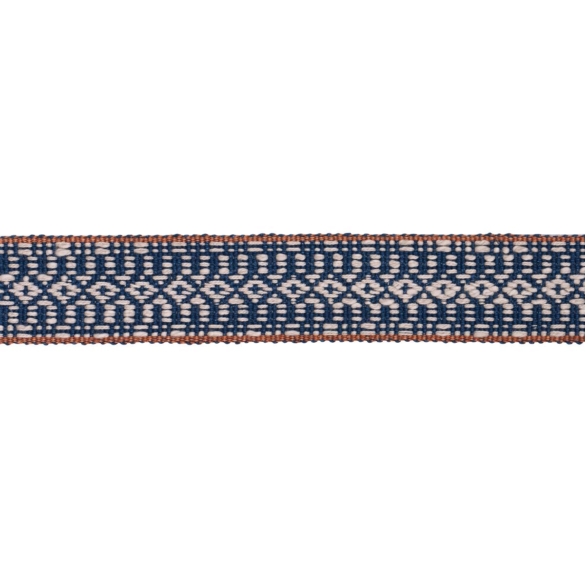 SCHUMACHER HELENA LINEN COTTON TAPE INDIGO TRIM | Atlanta Fabrics