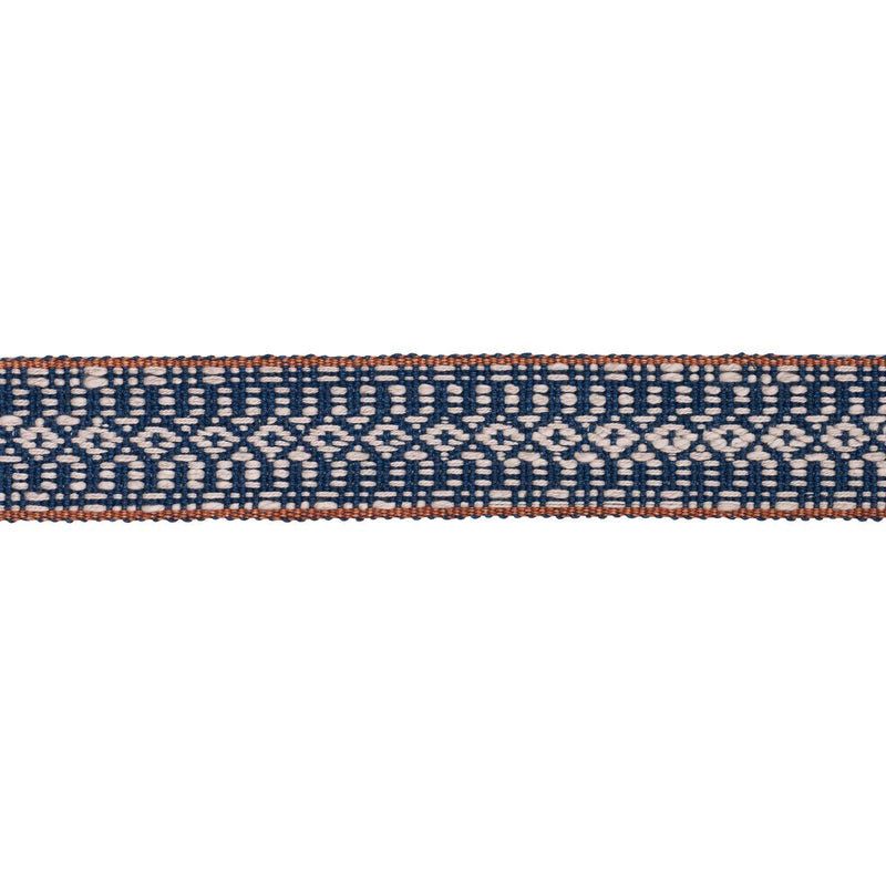 SCHUMACHER HELENA LINEN COTTON TAPE INDIGO TRIM | Atlanta Fabrics