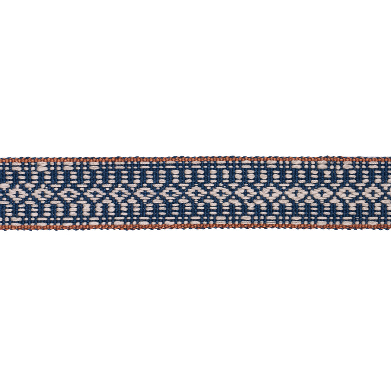 Schumacher HELENA LINEN COTTON TAPE INDIGO Trim | Atlanta Fabrics