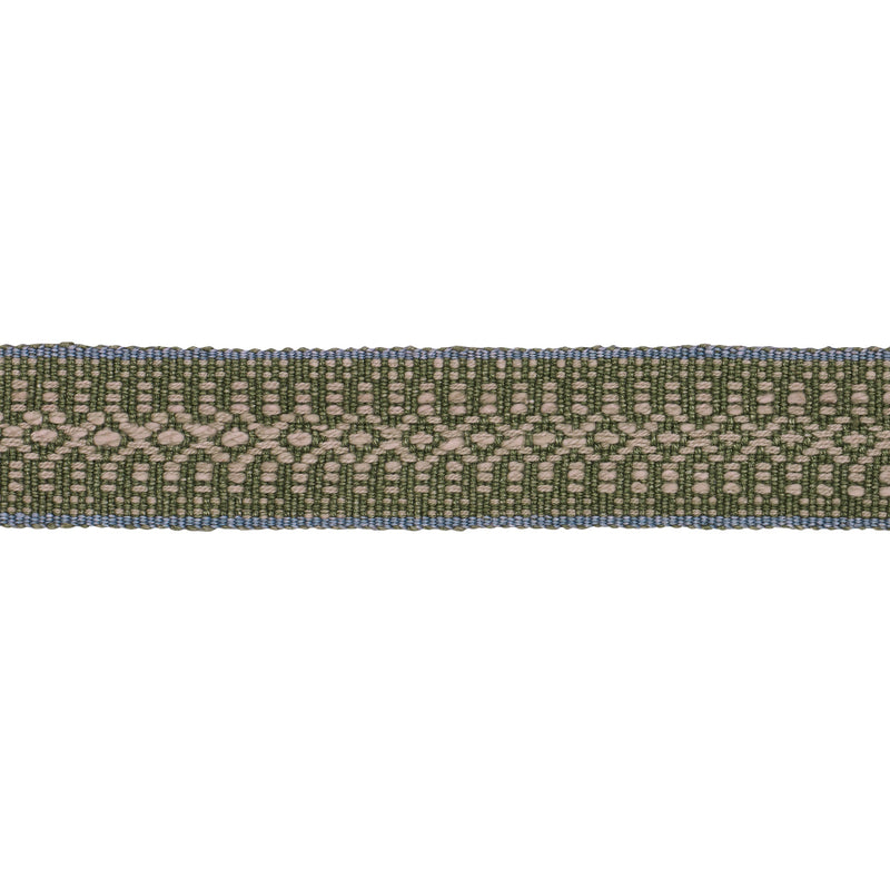 Schumacher HELENA LINEN COTTON TAPE FERN Trim | Atlanta Fabrics