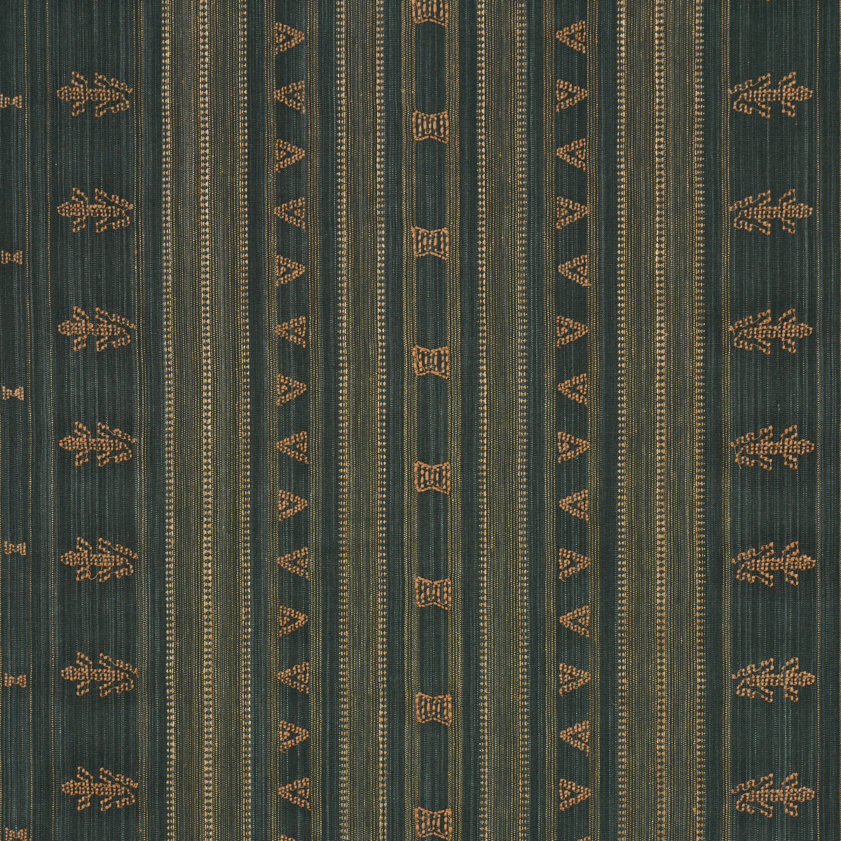 NIMA EMBROIDERED COTTON LINEN JUNGLE GREEN