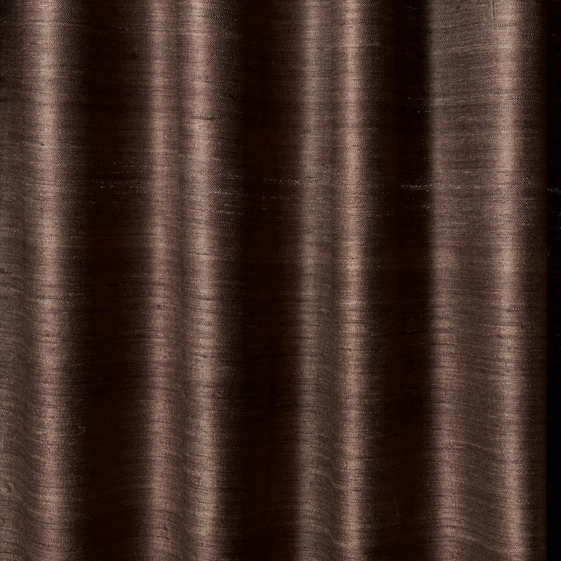 SCHUMACHER AMIR HANDWOVEN SILK CASEMENT WALNUT FABRIC | Atlanta Fabrics
