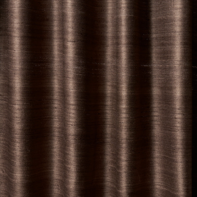 Schumacher AMIR HANDWOVEN SILK CASEMENT WALNUT Fabric | Atlanta Fabrics