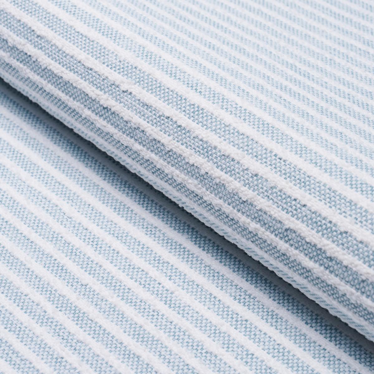 SCHUMACHER BOUCLÃ‰ STRIPE INDOOR/OUTDOOR CHAMBRAY FABRIC | Atlanta Fabrics