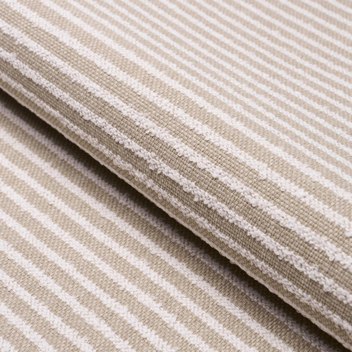 SCHUMACHER BOUCLÃ‰ STRIPE INDOOR/OUTDOOR FLAX FABRIC | Atlanta Fabrics