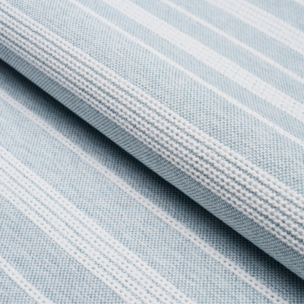 Schumacher SERRA MESA INDOOR/OUTDOOR STRIPE CHAMBRAY Fabric | Atlanta Fabrics
