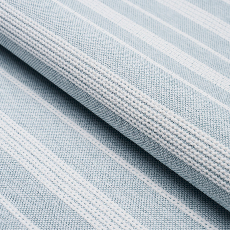 Schumacher SERRA MESA INDOOR/OUTDOOR STRIPE CHAMBRAY Fabric | Atlanta Fabrics