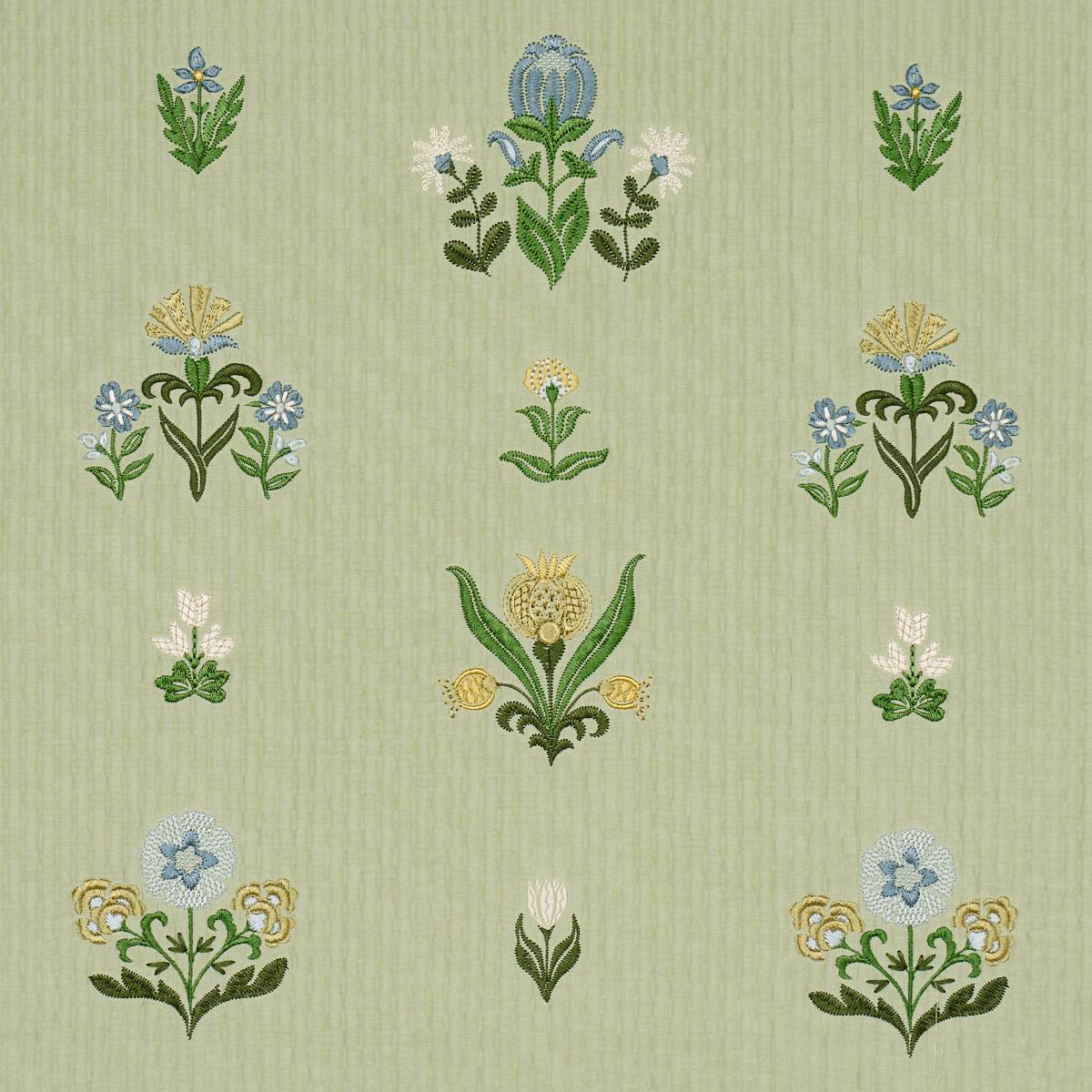 SCHUMACHER ELMSLIE EMBROIDERY LEAF FABRIC | Atlanta Fabrics