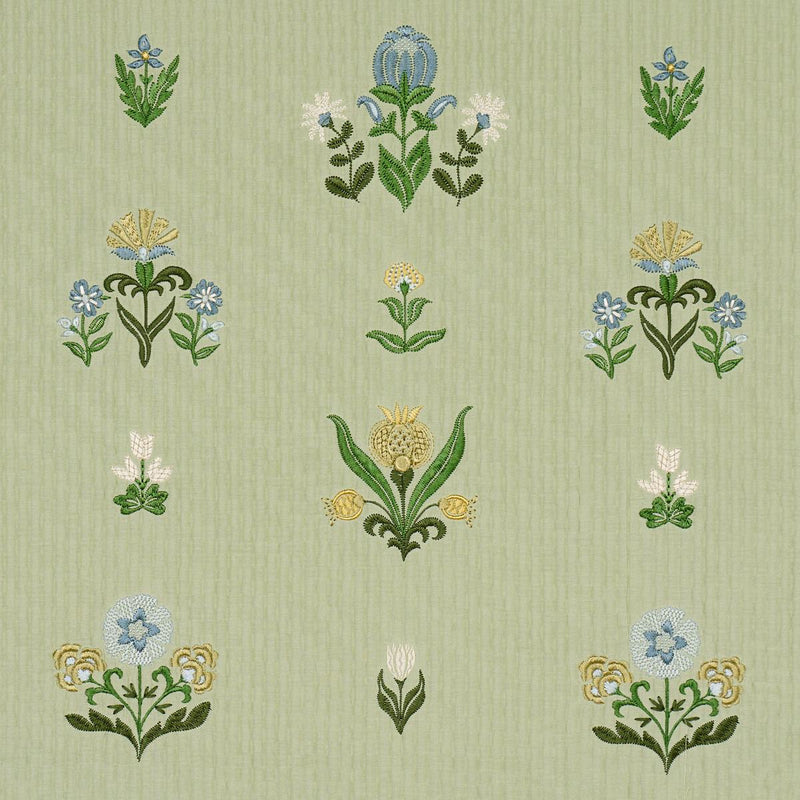 SCHUMACHER ELMSLIE EMBROIDERY LEAF FABRIC | Atlanta Fabrics