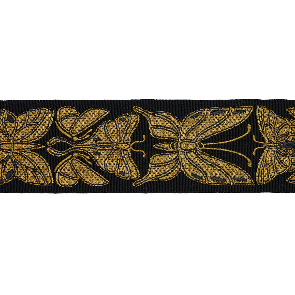 Schumacher METAMORPHOSIS TAPE NOIR & GOLD Trim | Atlanta Fabrics