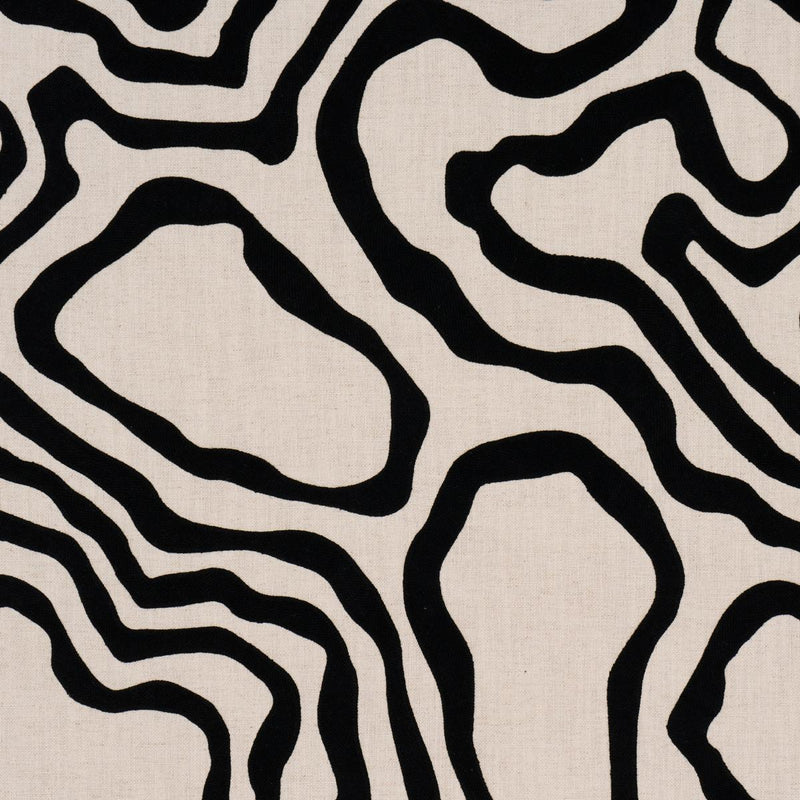 SCHUMACHER DEFEO EMBROIDERY NOIR FABRIC | Atlanta Fabrics