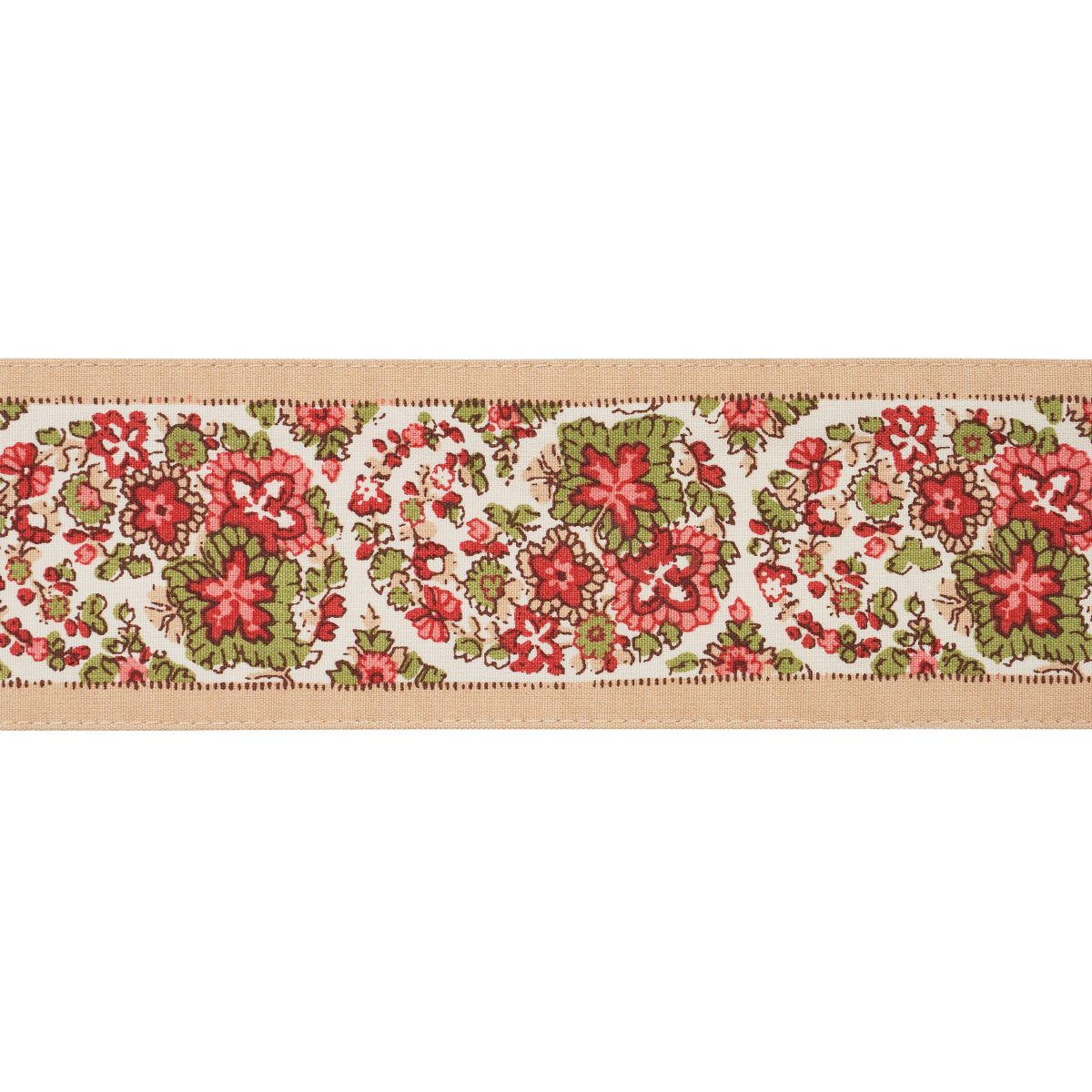 INES PAISLEY TRIM ROSE & COGNAC
