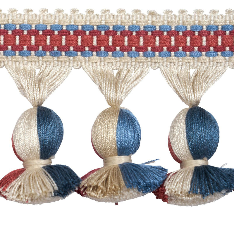 SCHUMACHER ALI TASSEL ROUGE & NAVY TRIM | Atlanta Fabrics