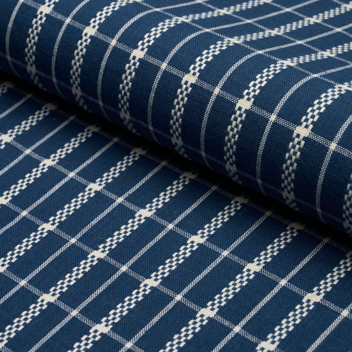 Schumacher BOYD CHECK INDIGO Fabric | Atlanta Fabrics
