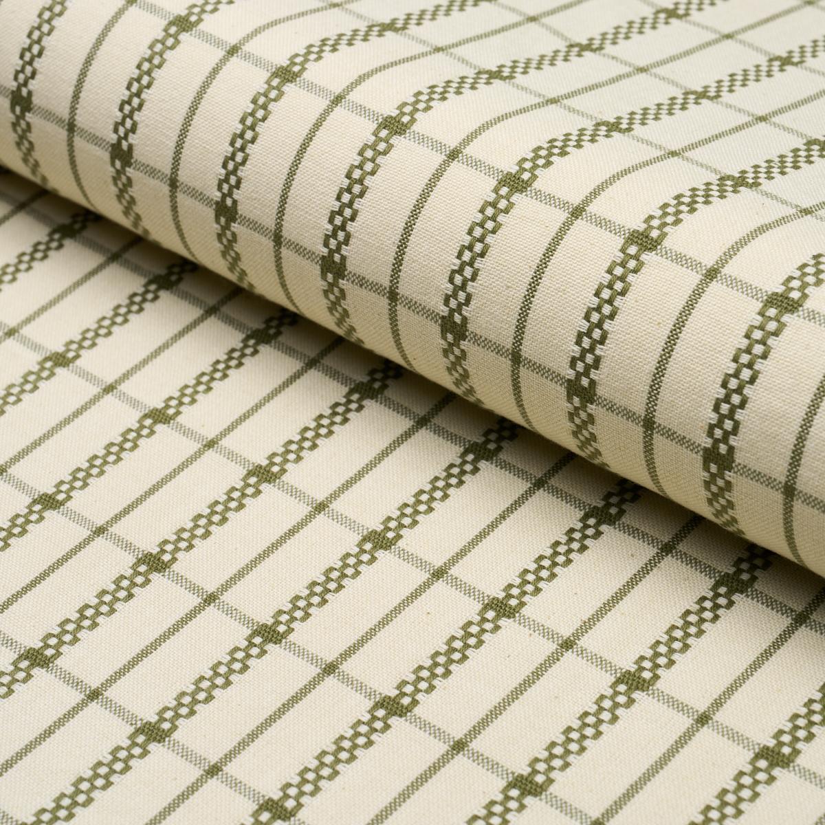 SCHUMACHER BOYD CHECK MOSS FABRIC | Atlanta Fabrics