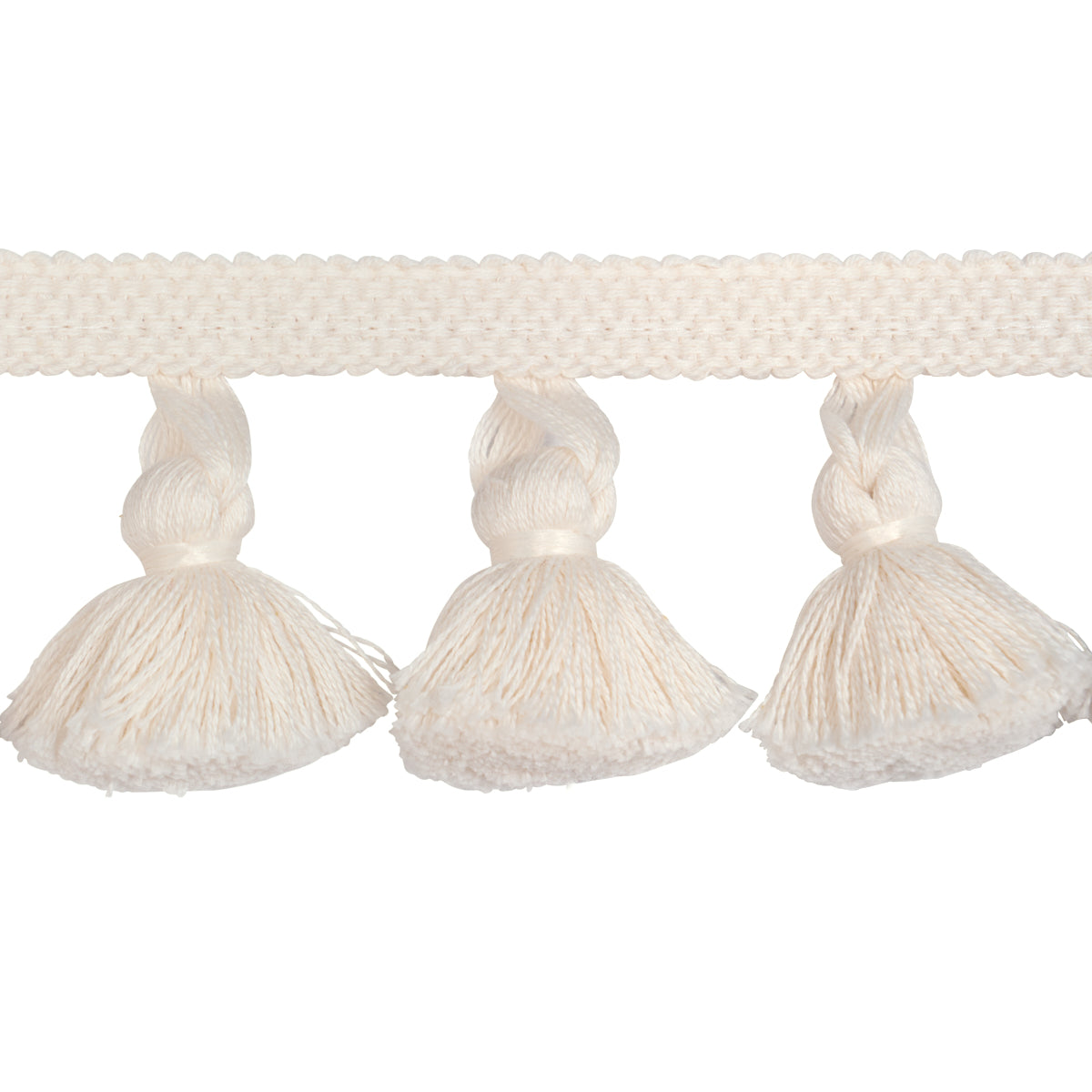 Schumacher COTTON TASSEL FRINGE IVORY Trim | Atlanta Fabrics