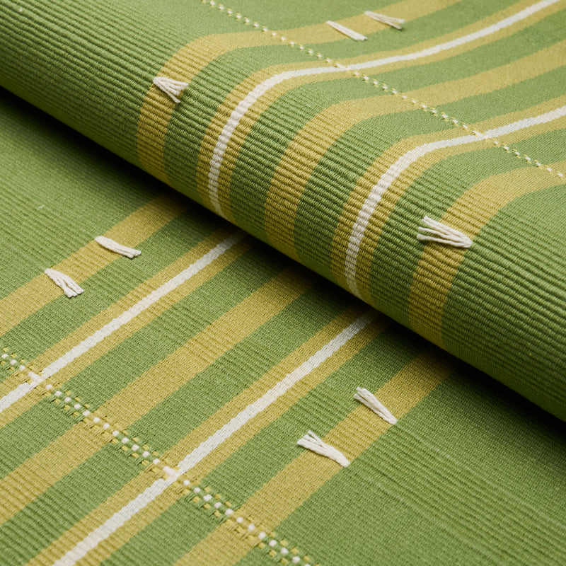 Schumacher REMMY HAND WOVEN STRIPE LEAF Fabric | Atlanta Fabrics