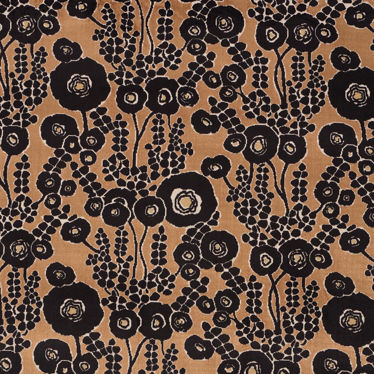 SCHUMACHER EMELIE VELVET BRONZE & NOIR FABRIC | Atlanta Fabrics