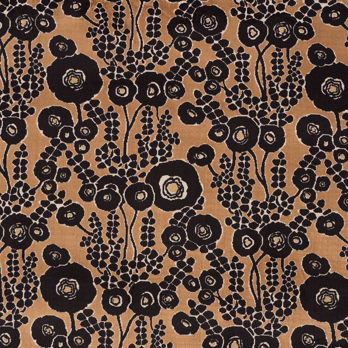 Schumacher EMELIE VELVET BRONZE & NOIR Fabric | Atlanta Fabrics