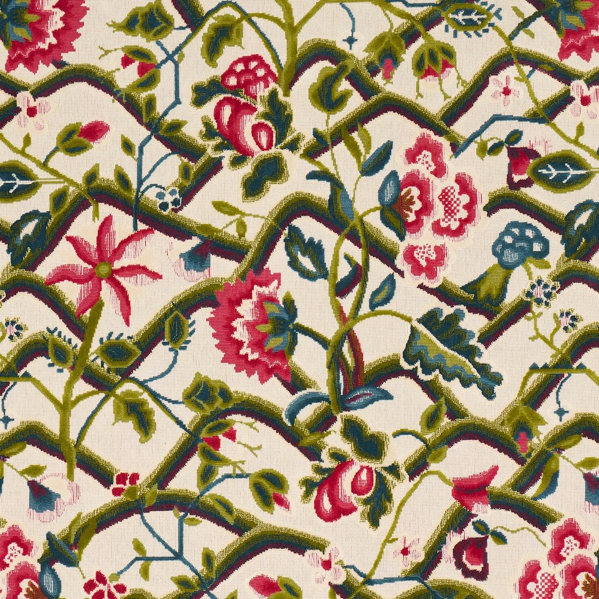 JACOBEAN GARDEN VELVET MULBERRY & LEAF