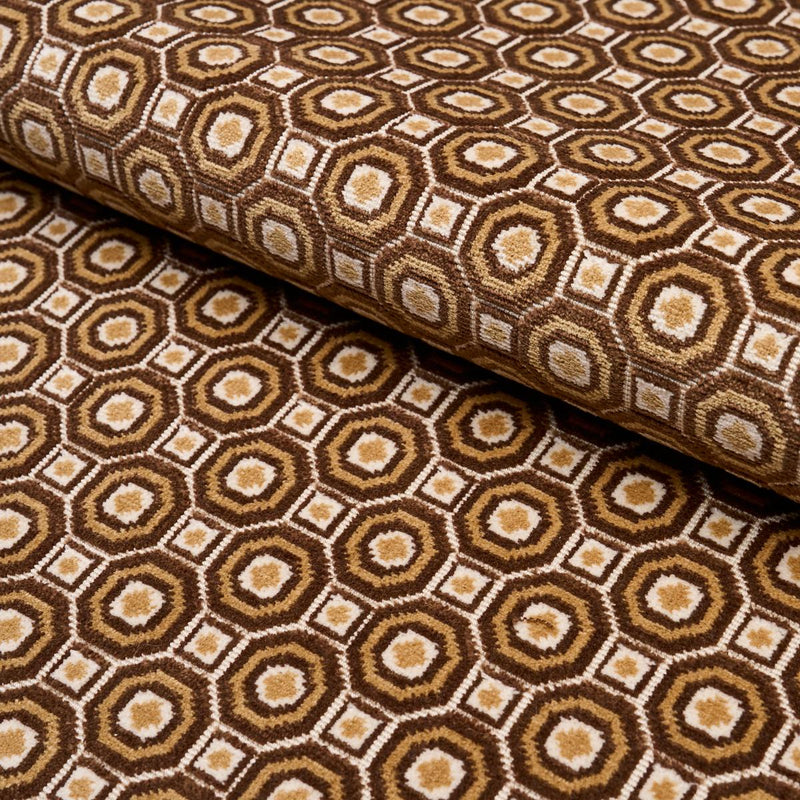 SCHUMACHER TRIANON CUT VELVET BISQUE FABRIC | Atlanta Fabrics