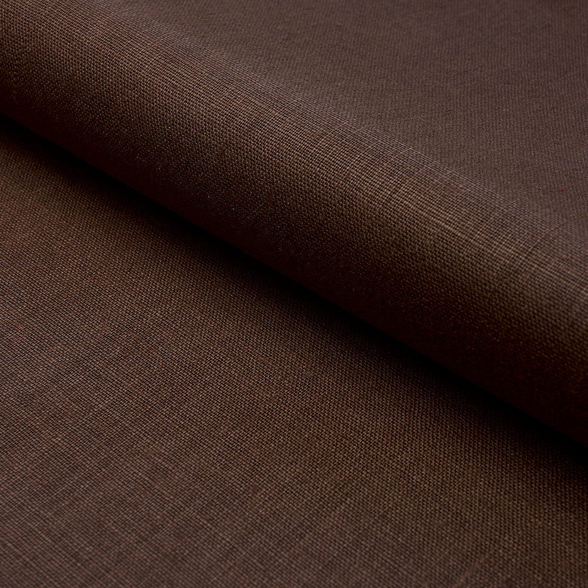 Schumacher LEO GLAZED LINEN CHOCOLATE Fabric | Atlanta Fabrics