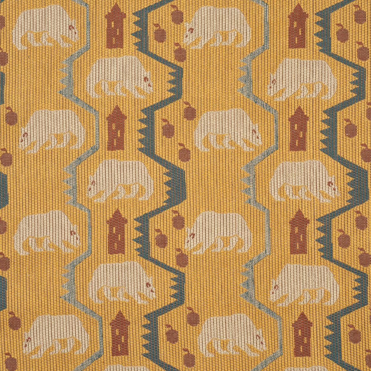 Schumacher BEAR BRIGADE OCHRE Fabric | Atlanta Fabrics