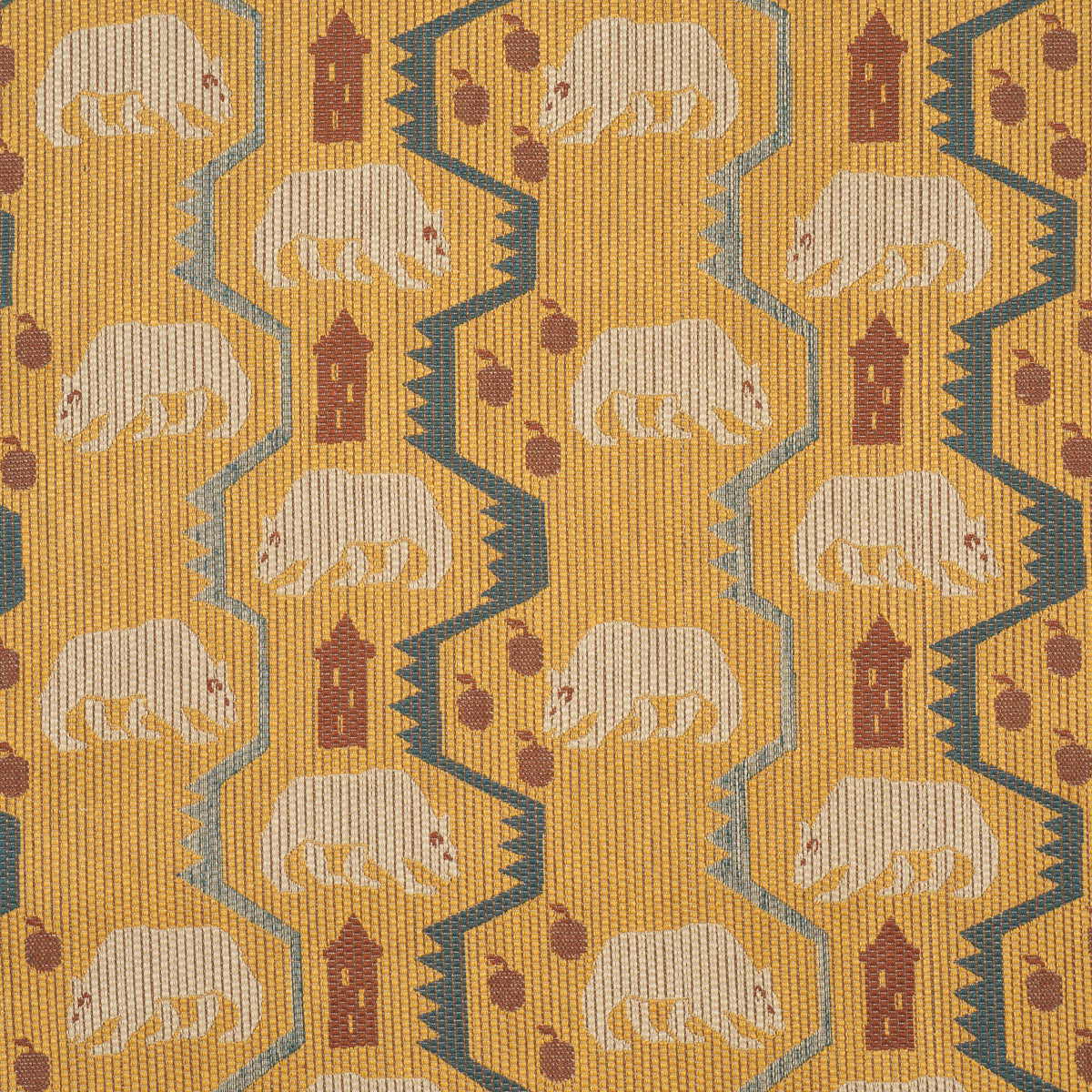 Schumacher BEAR BRIGADE OCHRE Fabric | Atlanta Fabrics