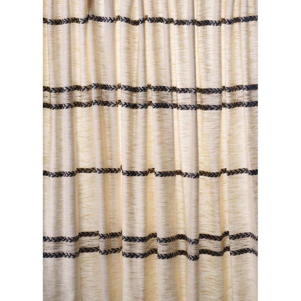 Schumacher PLAINS STRIPE CASEMENT GRAPHITE Fabric | Atlanta Fabrics
