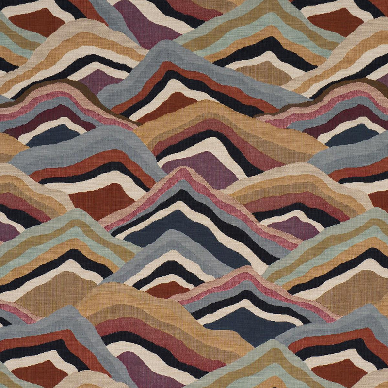 SCHUMACHER AVALA HILLS EARTHY MULTI FABRIC | Atlanta Fabrics