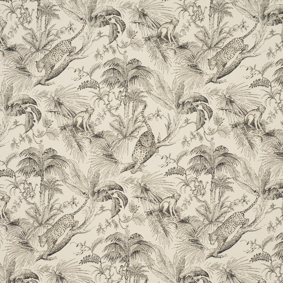 SCHUMACHER FOREST CANOPY BLACK & IVORY FABRIC | Atlanta Fabrics