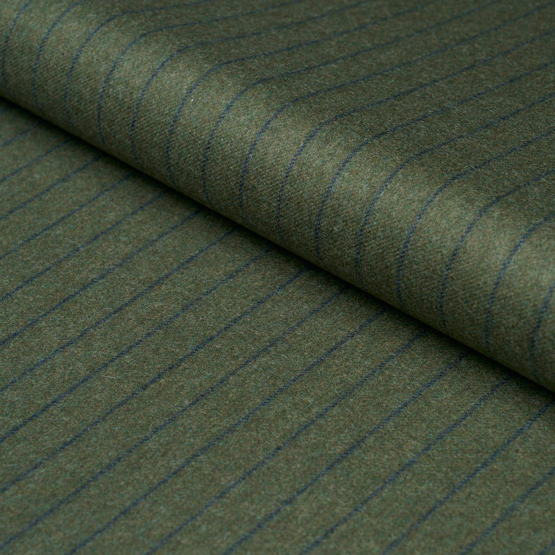 Schumacher BOYD WOOL PINSTRIPE GREEN Fabric | Atlanta Fabrics