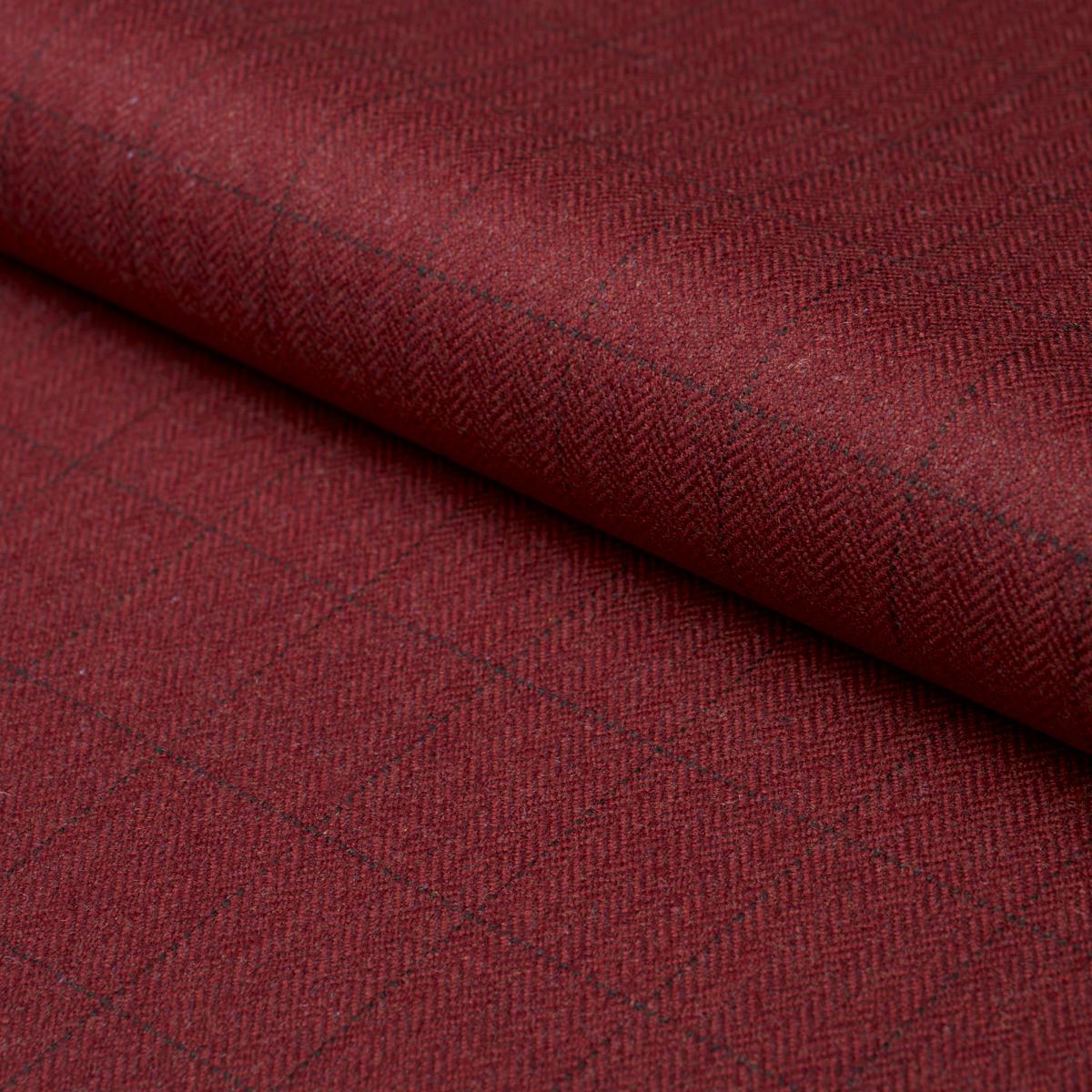 THOMPSON MERINO WINDOWPANE SCARLET