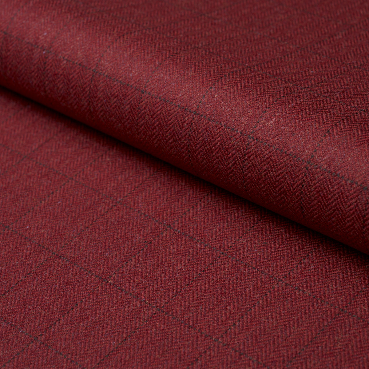 THOMPSON MERINO WINDOWPANE SCARLET