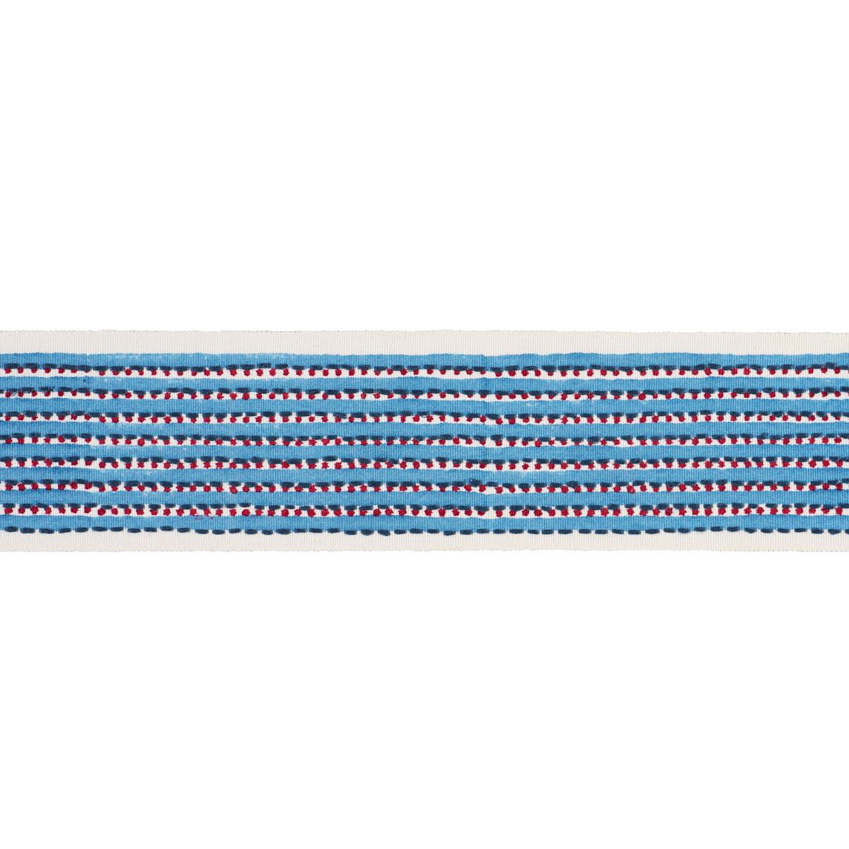 STRIPE & DOT HAND BLOCK TRIM BLUE