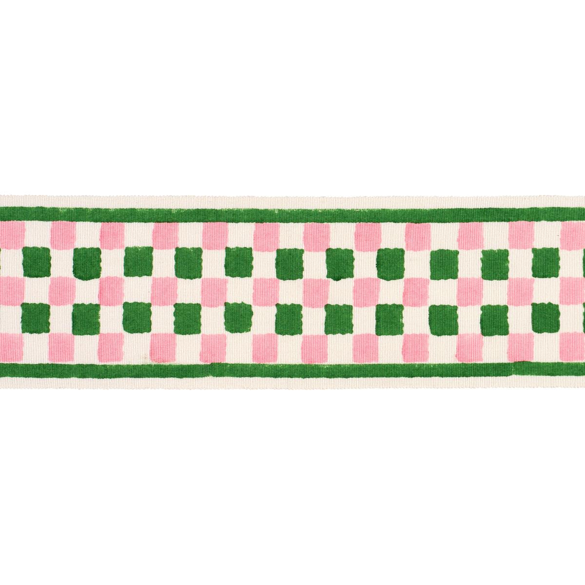 CHEQUER HAND BLOCK TRIM GREEN