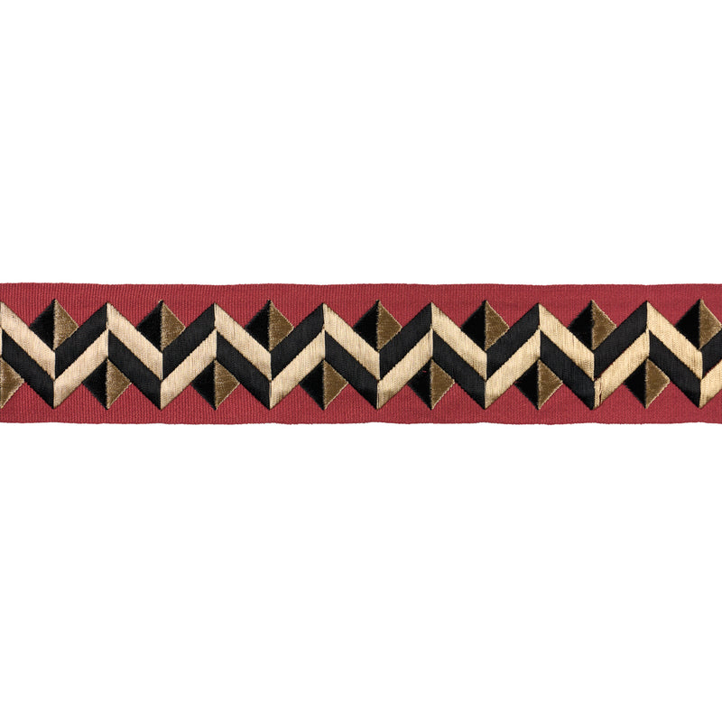 Schumacher ZIGZAG MODERNE TAPE RED Trim | Atlanta Fabrics