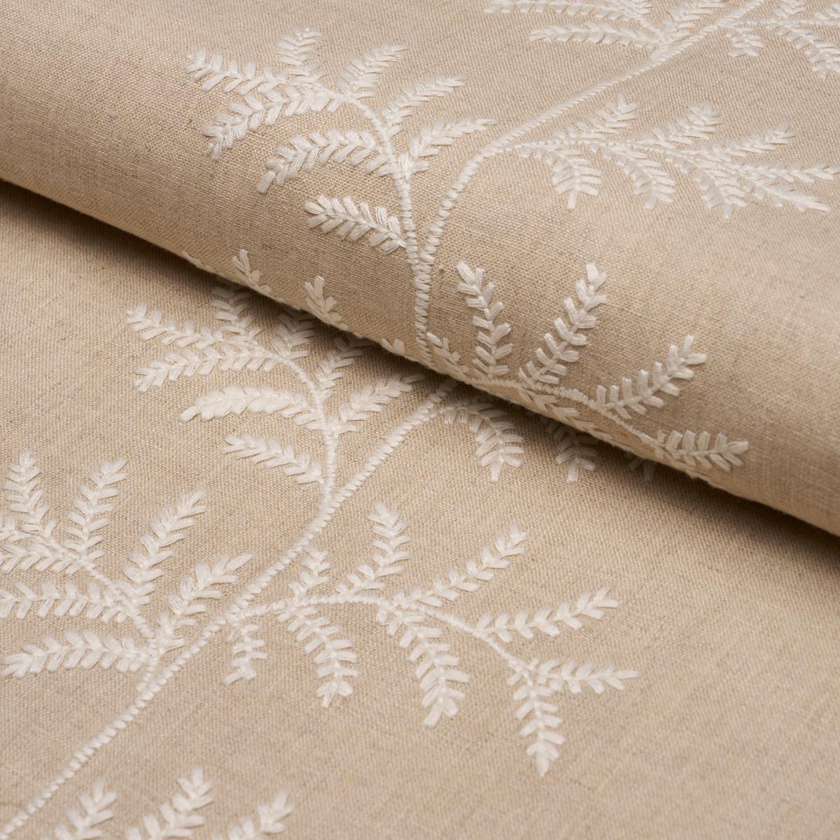 SCHUMACHER ELOISE EMBROIDERY NATURAL FABRIC | Atlanta Fabrics