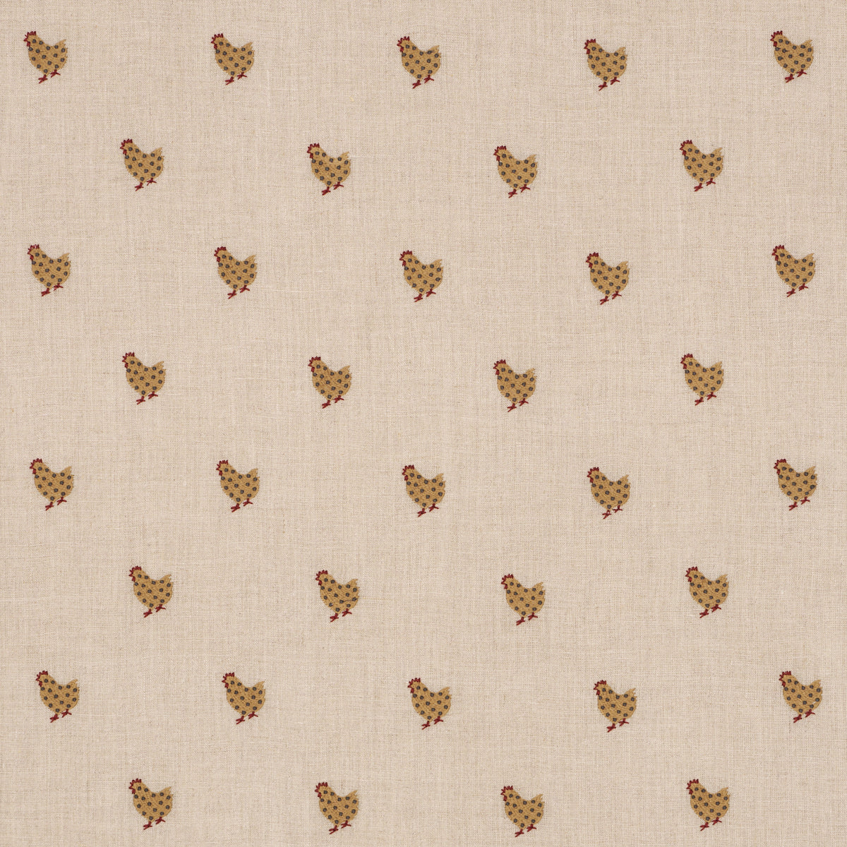 BETSY'S CHICKEN EMBROIDERY NATURAL