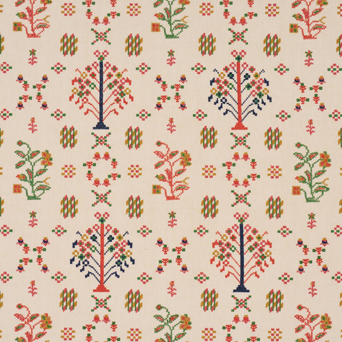 SCHUMACHER FAIRVIEW CROSS STITCH EMBROIDERY MULTI FABRIC | Atlanta Fabrics