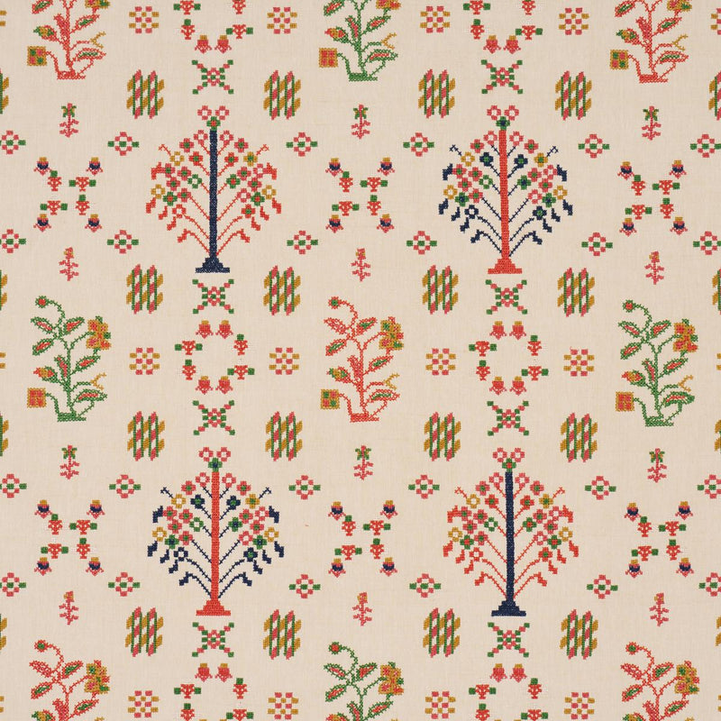 SCHUMACHER FAIRVIEW CROSS STITCH EMBROIDERY MULTI FABRIC | Atlanta Fabrics