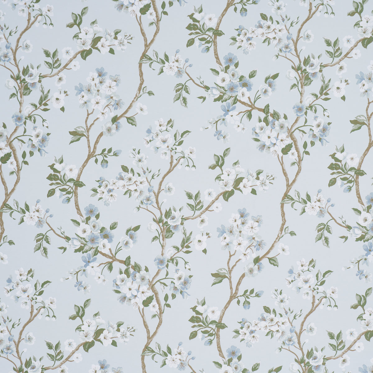 Schumacher CHERRY BLOSSOM SKY Fabric | Atlanta Fabrics